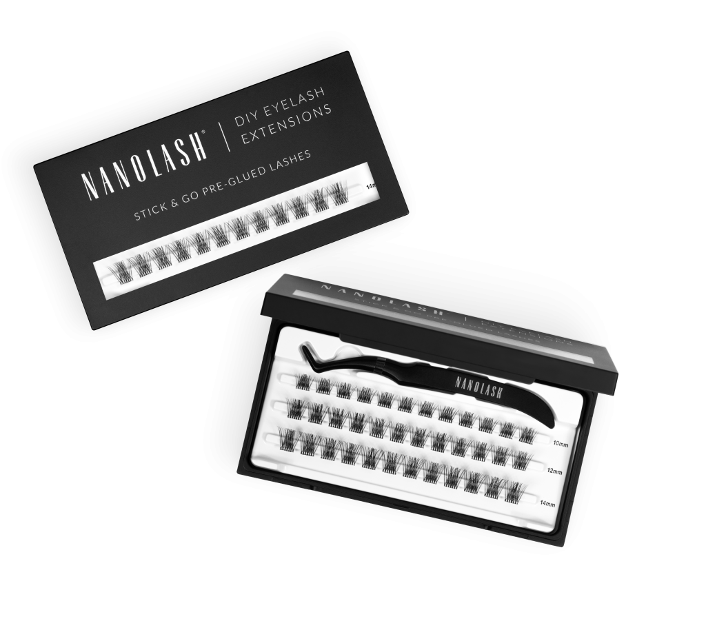 tufos de cílios com cola transparente nanolash